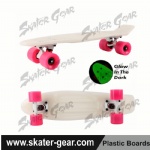 22.5*6 inch Penny style skateboard WHITE Glow in Dark!