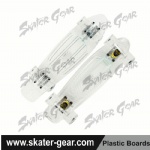 22.5*6 inch transparent Penny style skateboard WHITE