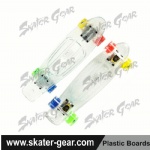 22.5*6 inch transparent Penny style skateboard WHITE
