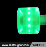 SKATERGEAR 59*45MM Green LED wheels