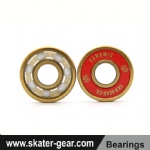 SKATERGEAR Gold Titanium skateboard bearings with Zr02 ceramic balls