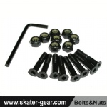 SKATERGEAR Skateboard bolts&nuts 1 inch Allen Head with Allen Key