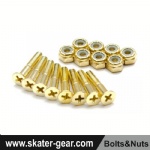 SKATERGEAR Skateboard bolts&nuts 1 inch Gold color