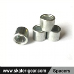 SKATERGEAR Silver Skateboard bearings spacers 12*10.3mm for downhill